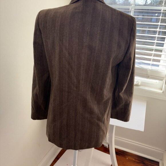 Christian Dior Women Blazer 100% Wool Vintage Size 4 Petite Brown Button - Picture 2 of 16